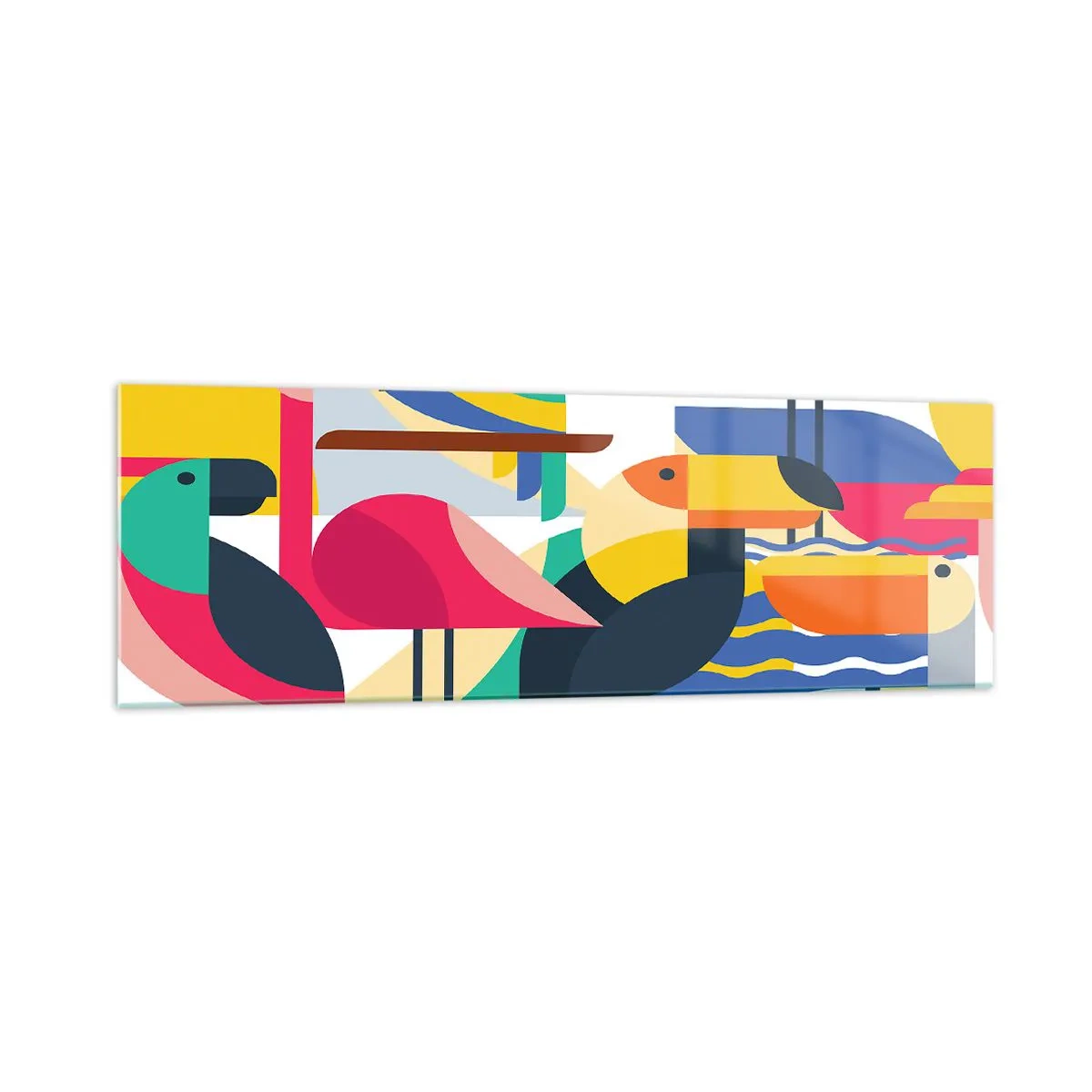 Tablou pe sticlă - Cheful păsărilor - 160x50 cm