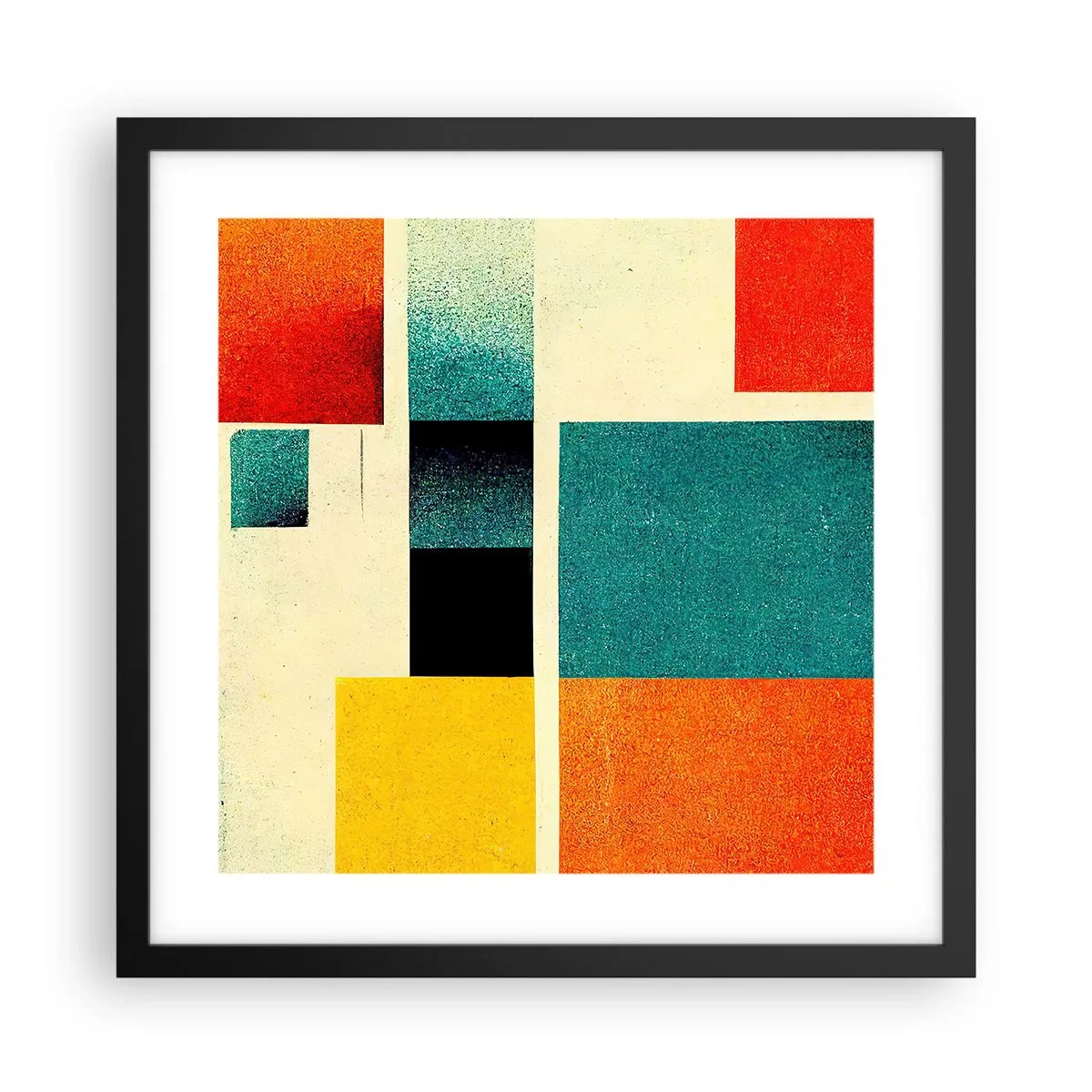 Poster în ramă neagră - Abstracție geometrică - energie bună - 40x40 cm