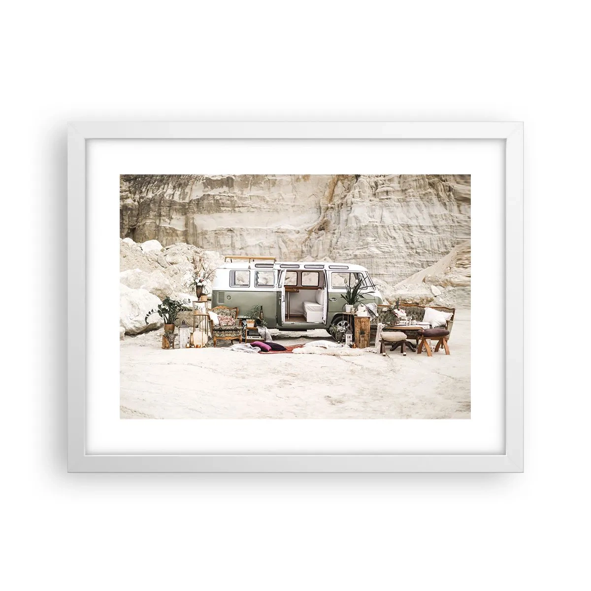 Poster în ramă albă - Să înceapă călătoria - 40x30 cm
