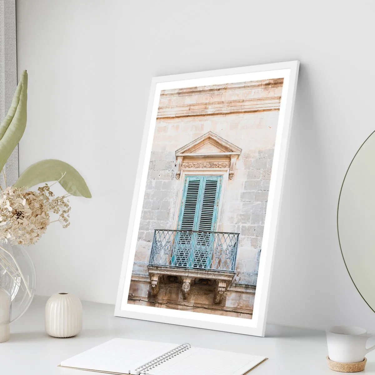 Poster în ramă albă - Farmecul unic italian - 70x100 cm