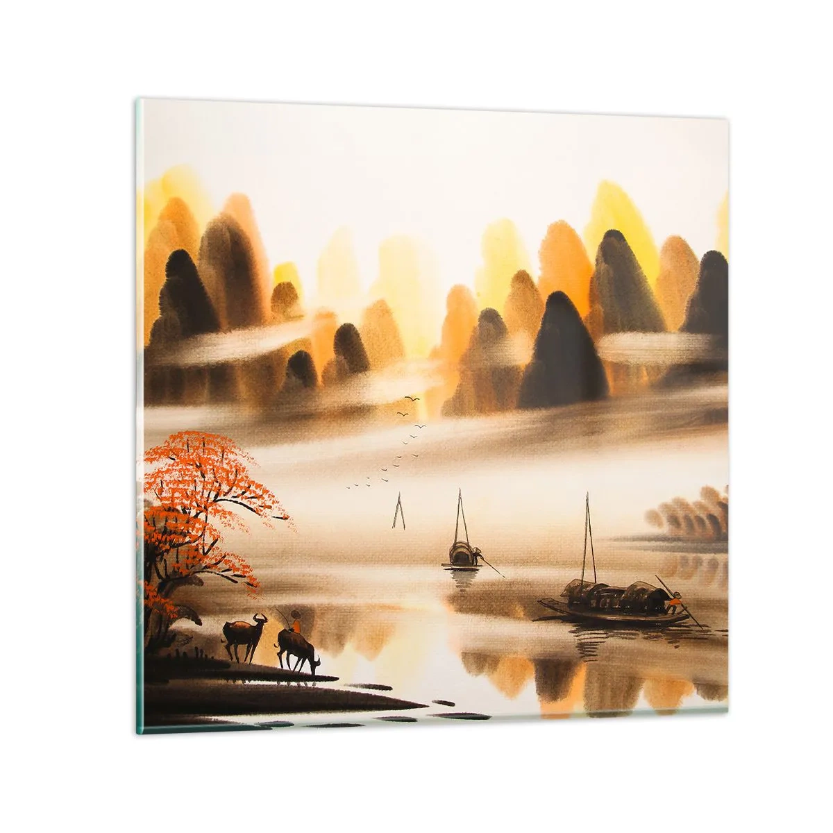 Tablou pe sticlă - Mai departe decât Orientul Îndepărtat - 70x70 cm