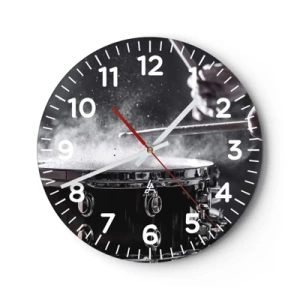 Ceas de perete - Ceas pe sticlă - Pulsul muzicii - 30x30 cm