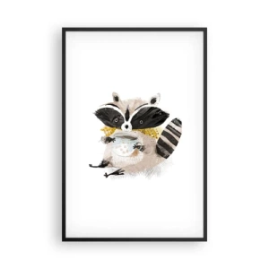 Poster în ramă neagră - Prietenul meu ratonul - 61x91 cm