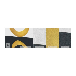 Mostră tapet Premium Canvas - În primul rând: aurul - Abstracția, Forme, Rotile - 100x30 cm