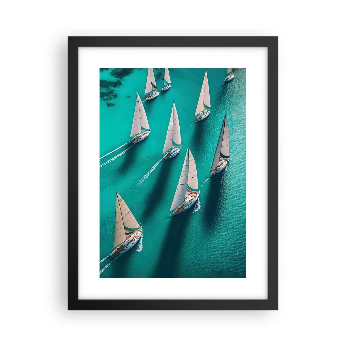 Poster în ramă neagră - Cursa cu vântul - 30x40 cm