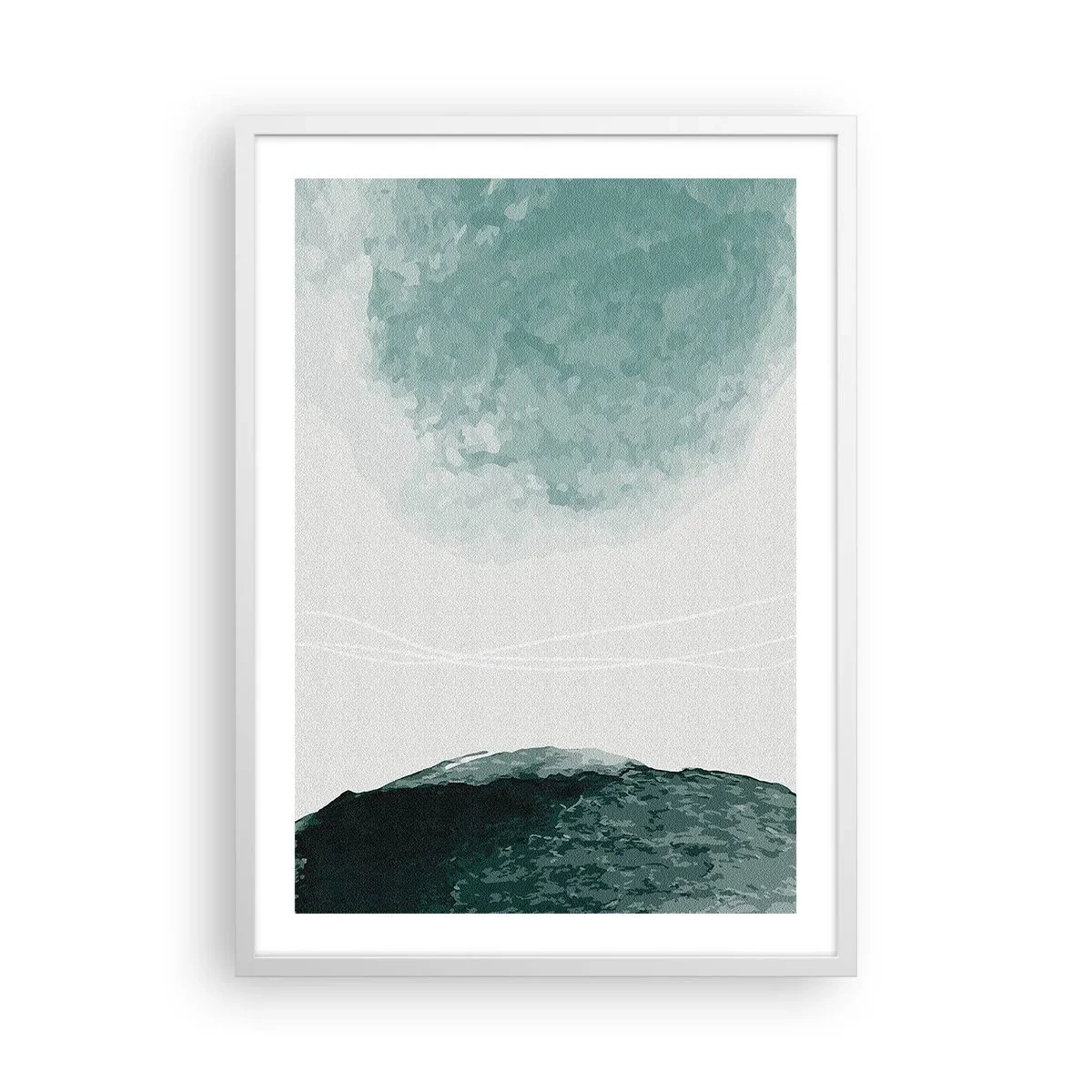 Poster în ramă albă - Întâlnire cu ceața - 50x70 cm