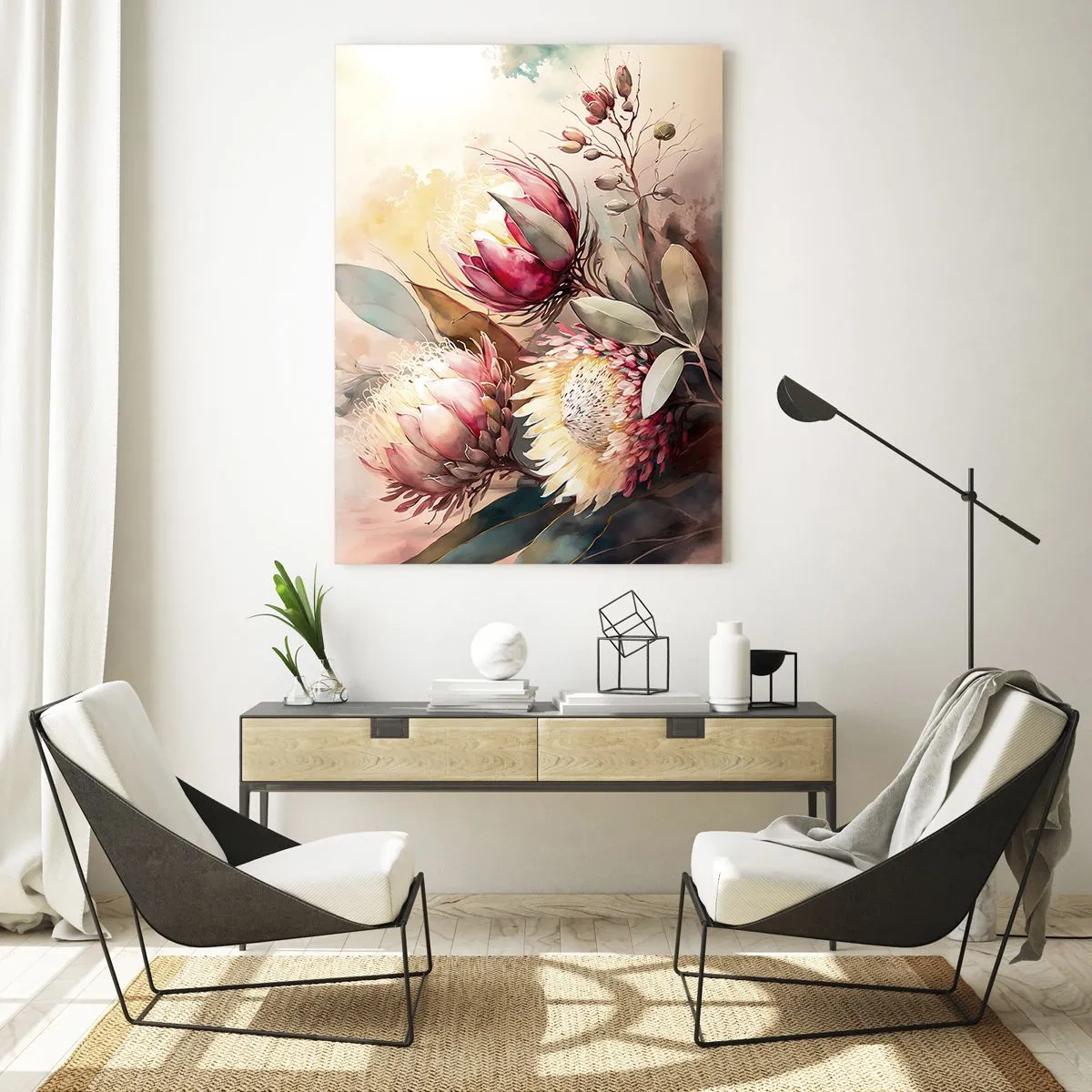 Tablou pe sticlă - Profil și en face - 50x70 cm