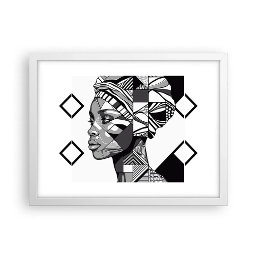 Poster în ramă albă - Portret etnic - 40x30 cm