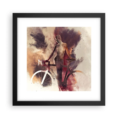 Poster în ramă neagră - În forme de marmură sufletul ciclist - 30x30 cm