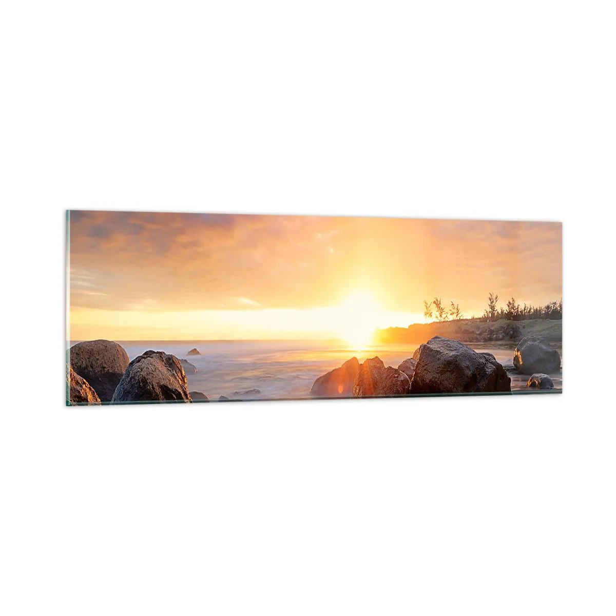 Tablou pe sticlă - Briză luminoasă de seară - 90x30 cm