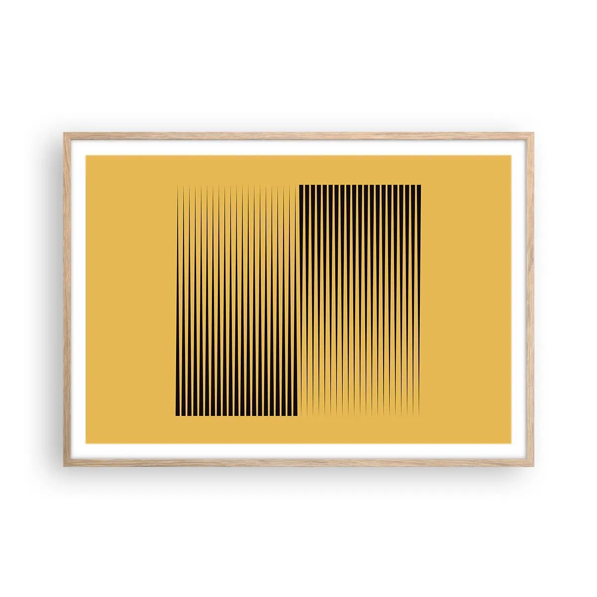 Poster în ramă de stejar deschis - Pătratul contrariilor - 100x70 cm