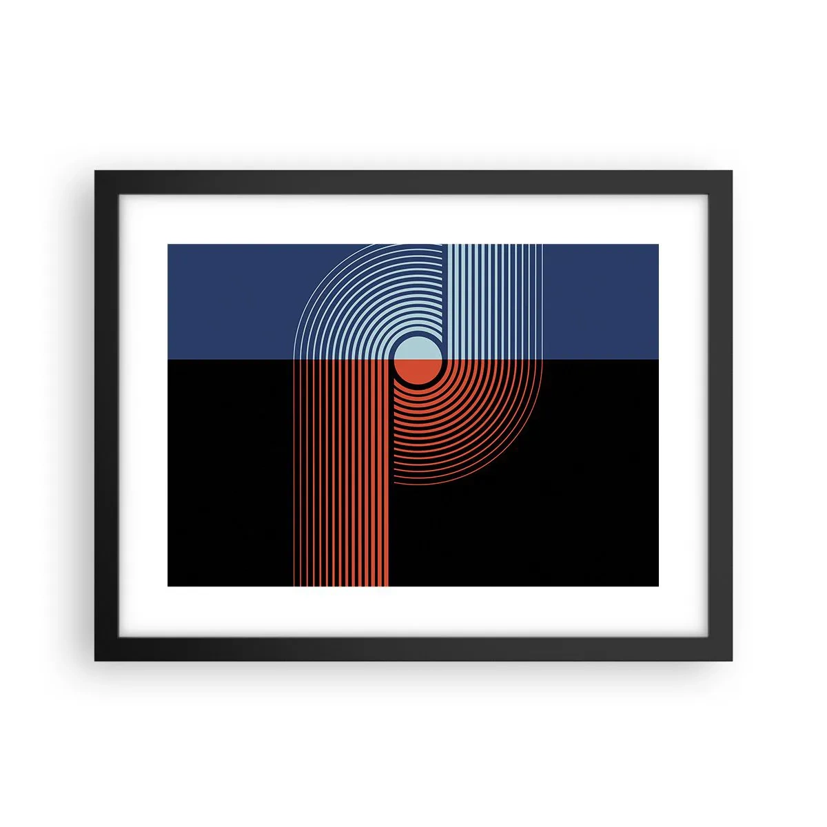 Poster în ramă neagră - Într-o îmbrăţişare geometrică - 40x30 cm