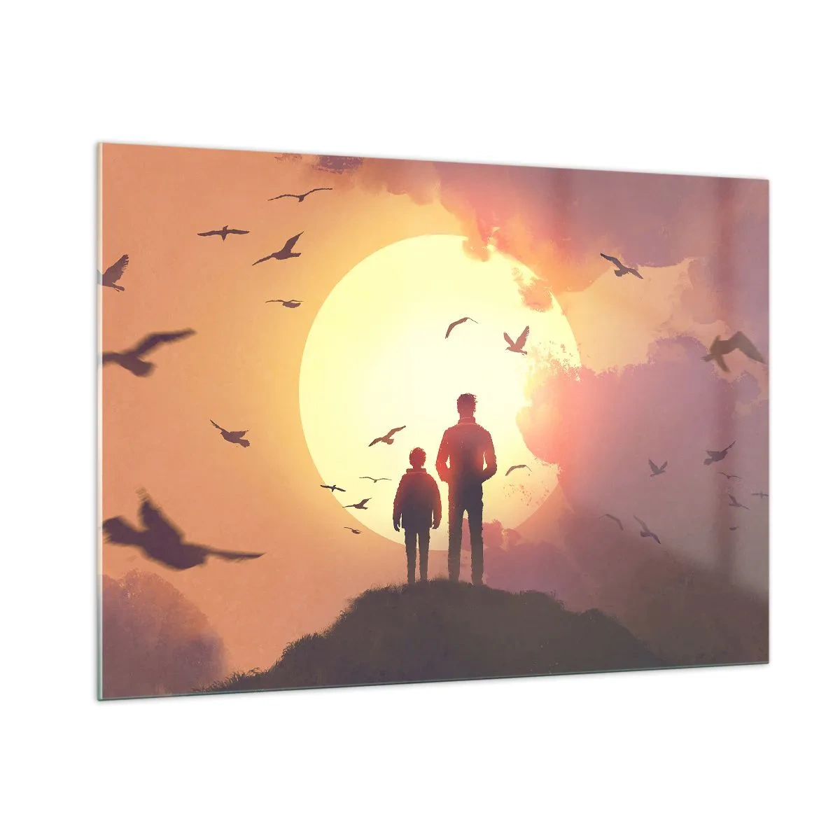 Tablou pe sticlă - Față în față cu soarele - 100x70 cm