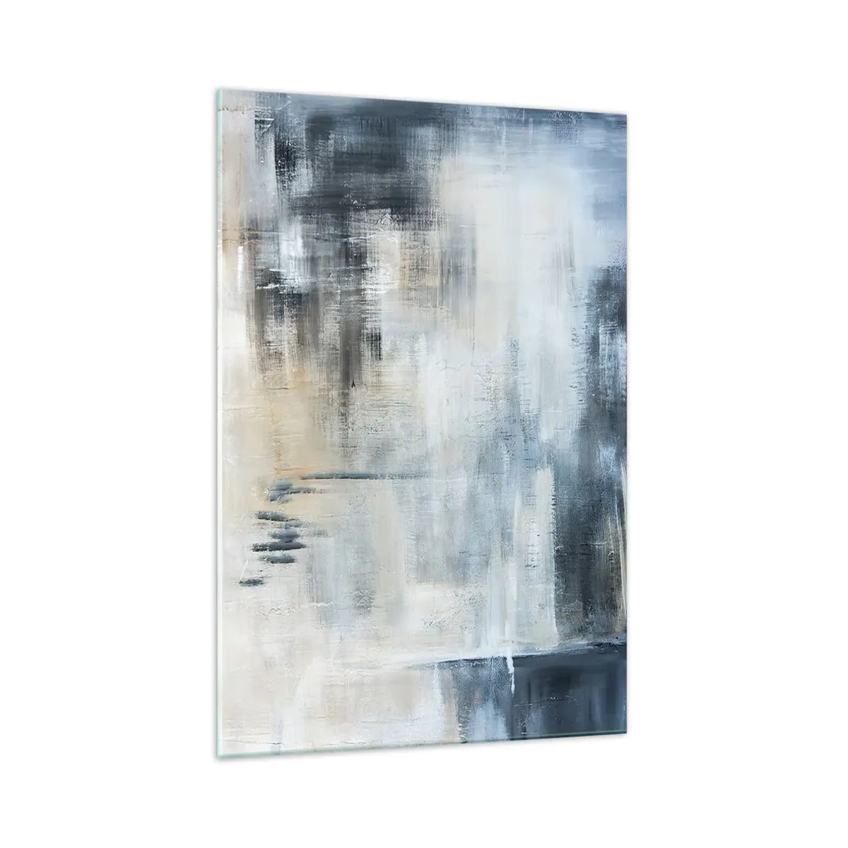 Tablou pe sticlă - În spatele unui voal albastru - 70x100 cm