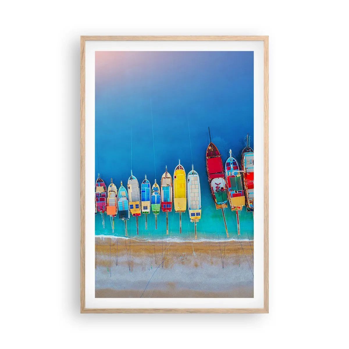 Poster în ramă de stejar deschis - Din perspectiva unei păsări - 61x91 cm