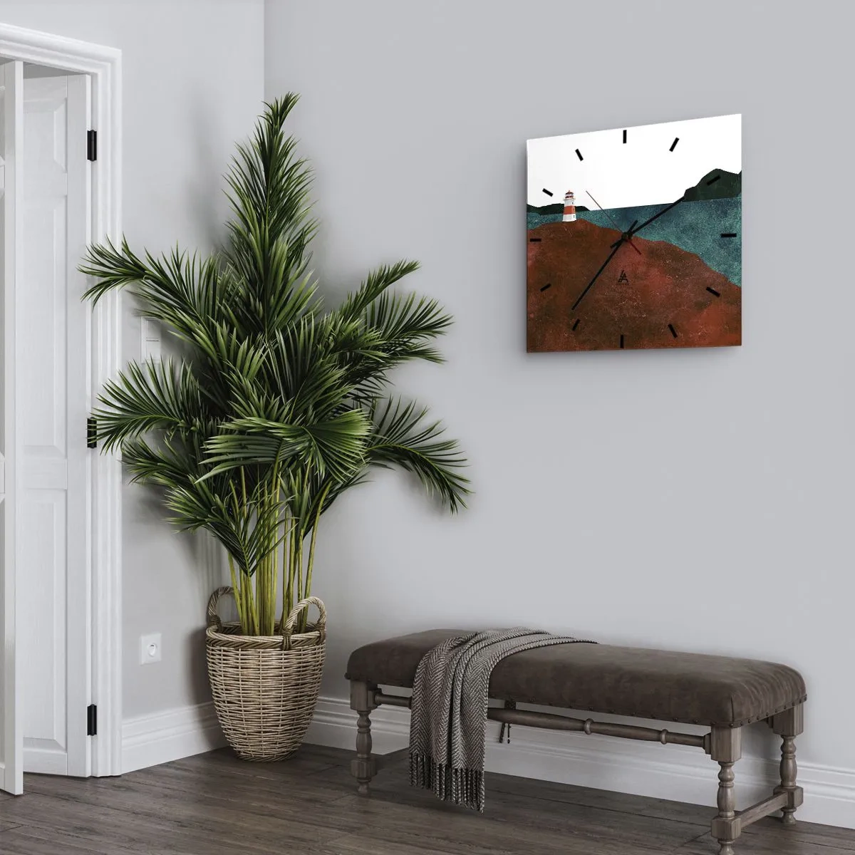 Ceas de perete - Ceas pe sticlă - Privind marea - 30x30 cm