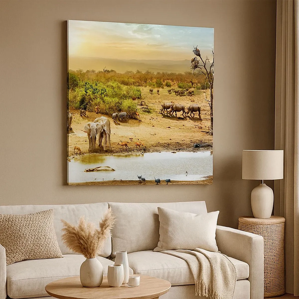 Tablou pe pânză - "Și din Eden curgea un râu..." - 30x30 cm