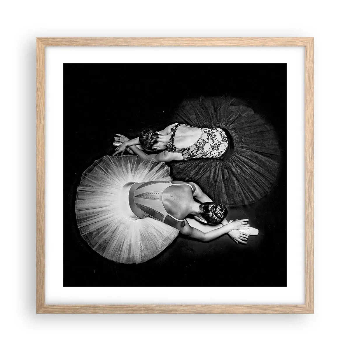 Poster în ramă de stejar deschis - Yin și yang - echilibrul perfect - 50x50 cm