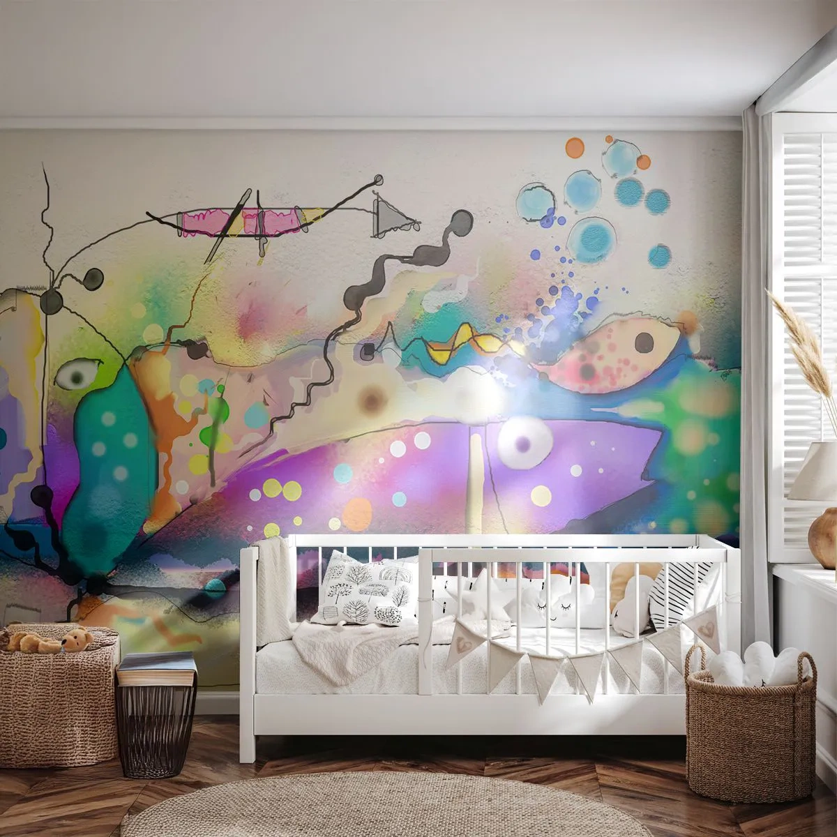 Tapet Autoadeziv Deluxe Sticker - Fără cuvinte! - Abstracția, Peşte, Grafică - 250x175 cm