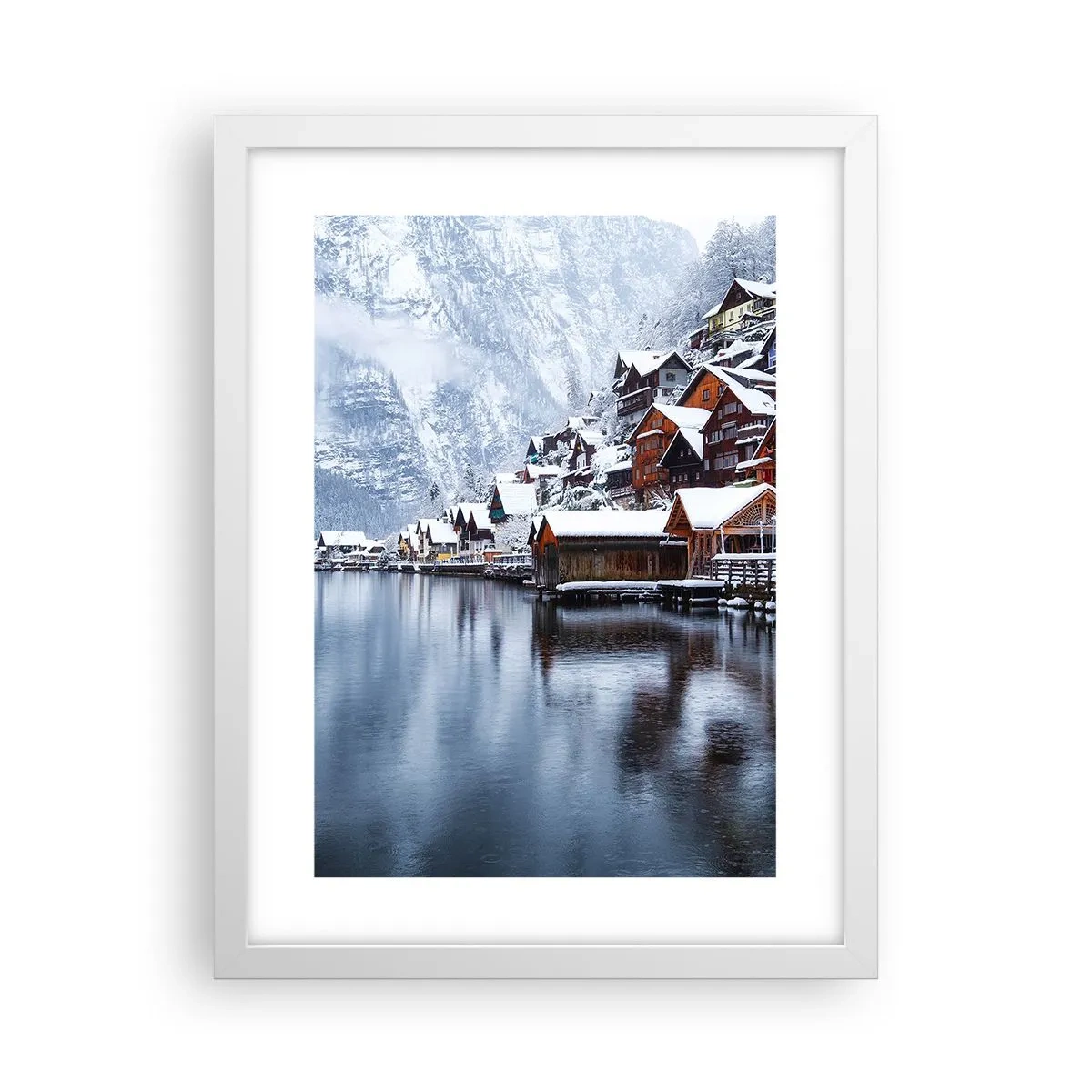 Poster în ramă albă - În decor de iarnă - 30x40 cm
