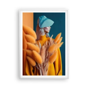 Poster în ramă albă - Portret pufos - 70x100 cm