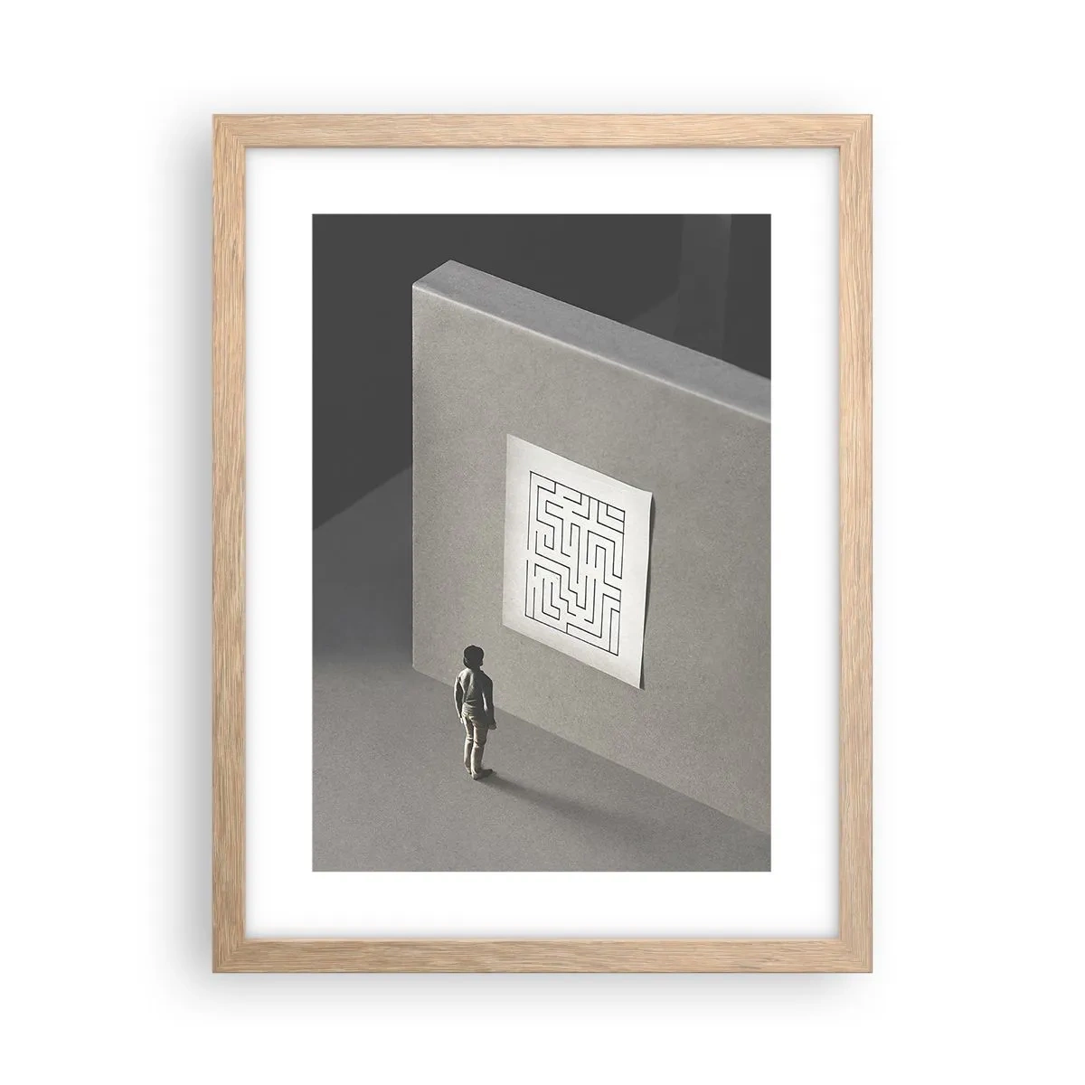 Poster în ramă de stejar deschis - Dar unde sunt? - 30x40 cm