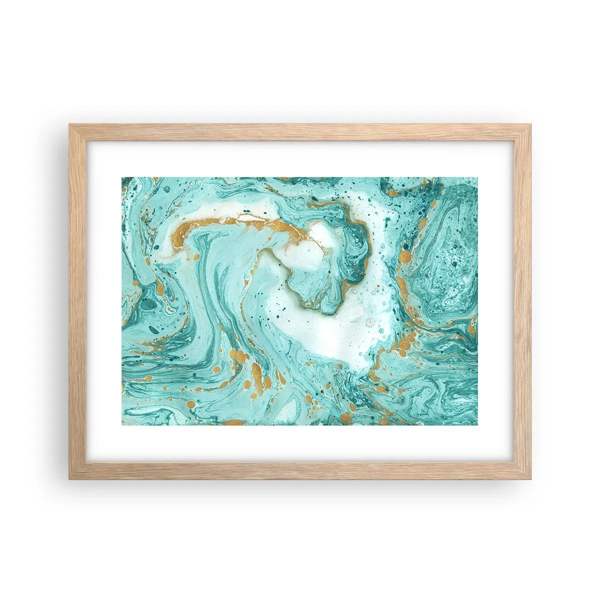 Poster în ramă de stejar deschis - Sub marele val al perioadei Edo - 40x30 cm