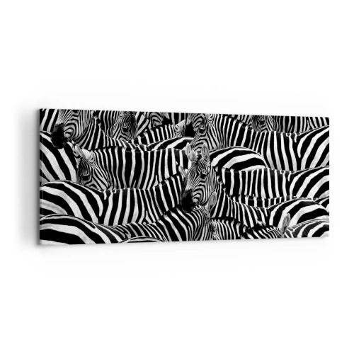 Tablou pe pânză - Portret de grup cu dungi - 120x50 cm