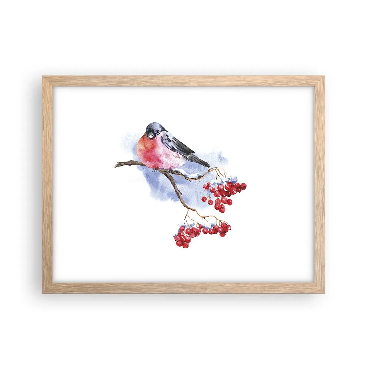 Poster în ramă de stejar deschis - Iarna în culori - 40x30 cm