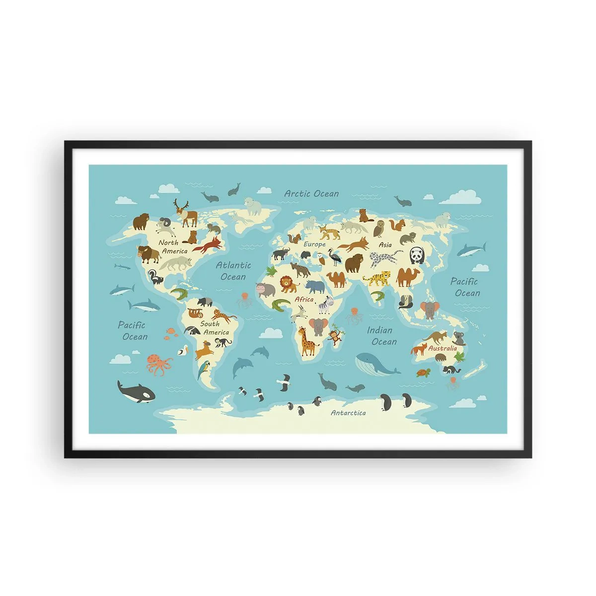 Poster în ramă neagră - Vecini buni - 91x61 cm