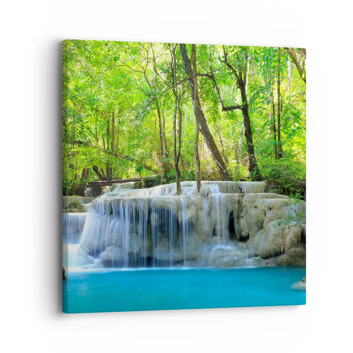 Tablou pe pânză - Scufundat în turcoaz și verde - 30x30 cm