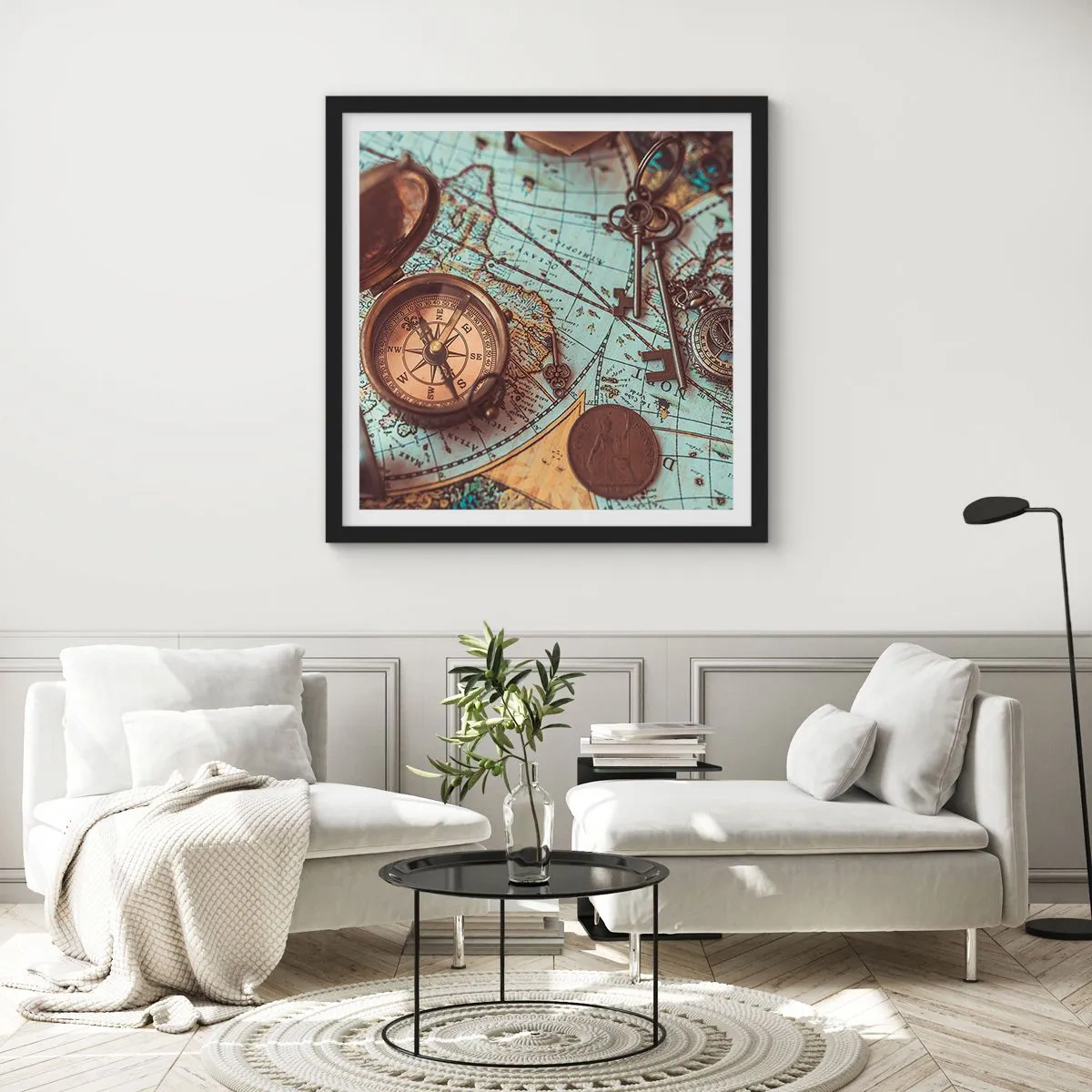 Poster în ramă neagră - Pentru aventurierul din tine - 30x30 cm