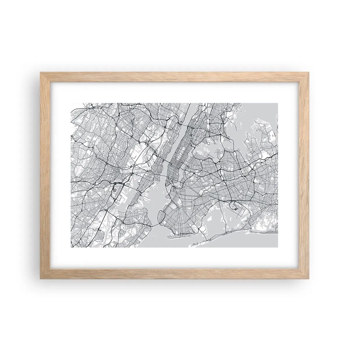 Poster în ramă de stejar deschis - Anatomia unei metropole - 40x30 cm