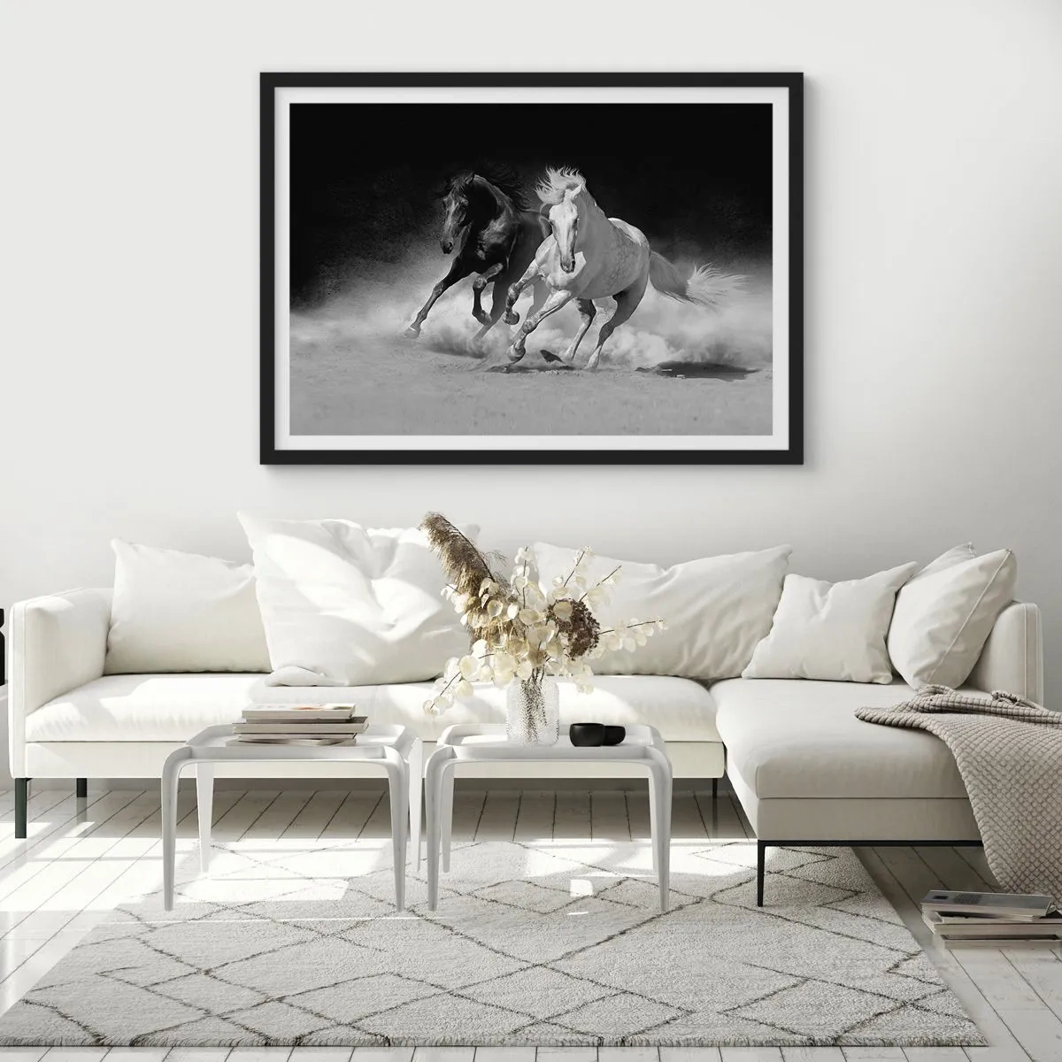 Poster în ramă neagră - Galopul libertății - 70x50 cm