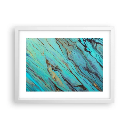 Poster în ramă albă - Mareea turcoaz - 40x30 cm