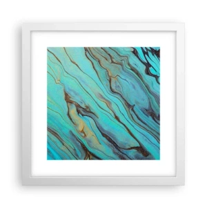 Poster în ramă albă - Mareea turcoaz - 30x30 cm