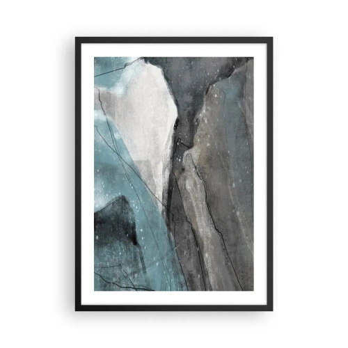 Poster în ramă neagră - O compoziție abstractă inspirată de un peisaj montan - 50x70cm - Abstracție: roci și gheață - Decorațiune modernă pentru perete pentru living și dormitor ARTTOR