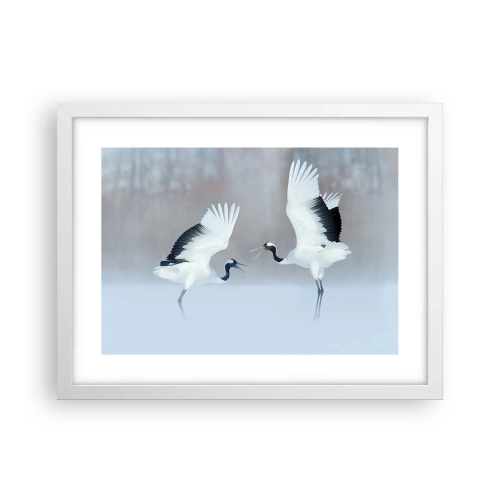 Poster în ramă albă - Dansând în ceață - 40x30 cm