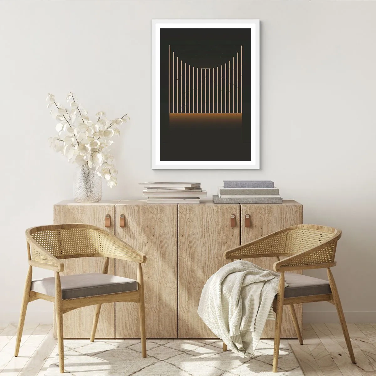 Poster în ramă albă - Explorați întunericul - 61x91 cm