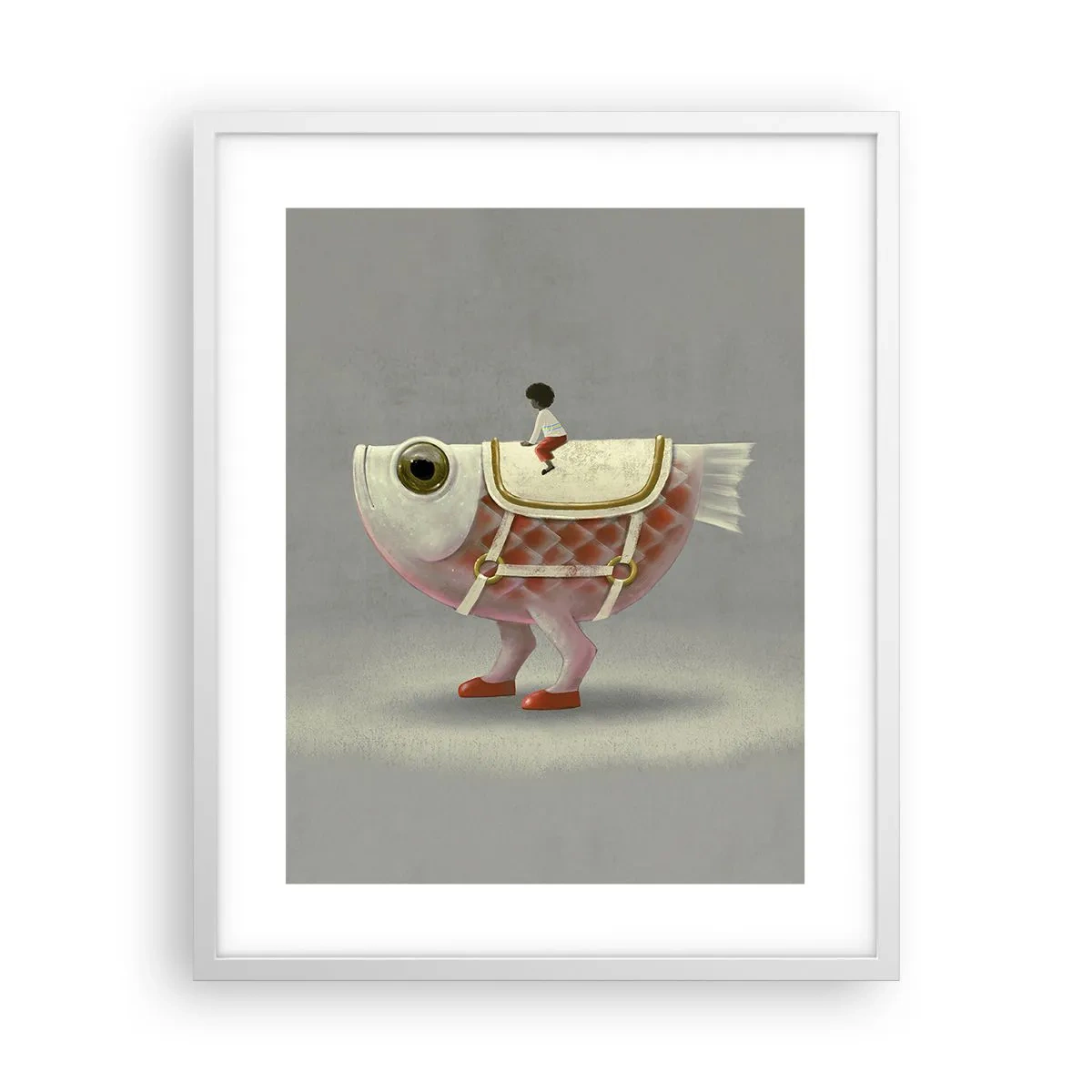 Poster în ramă albă - Călărețul Pescărel - 40x50 cm