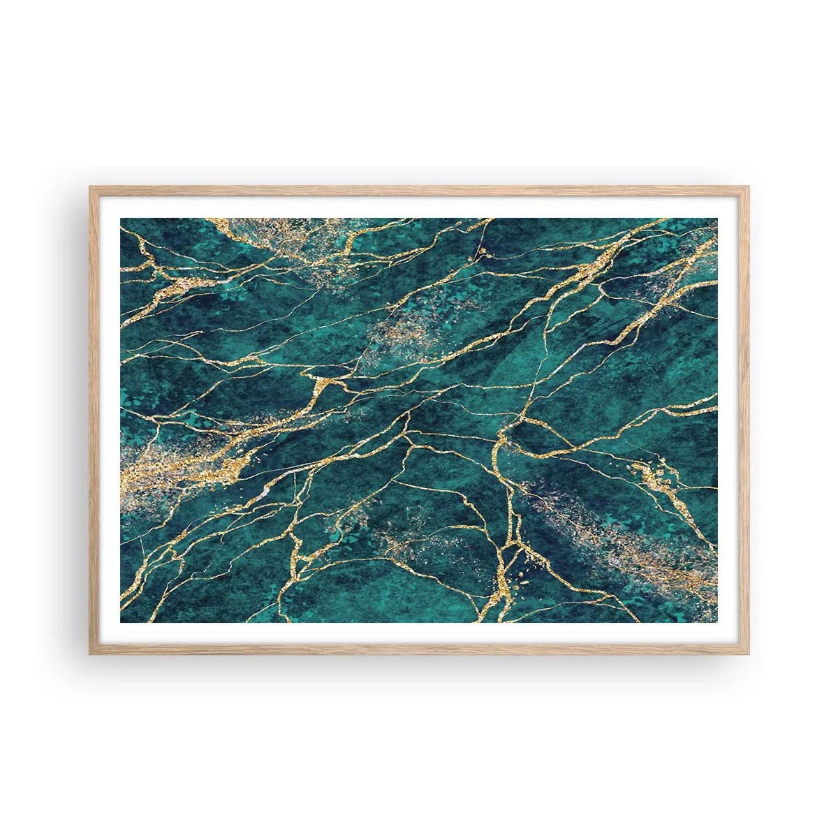 Poster în ramă de stejar deschis - Filon de aur - 100x70 cm
