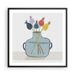 Poster în ramă neagră - Paparune sau maci? - 60x60 cm