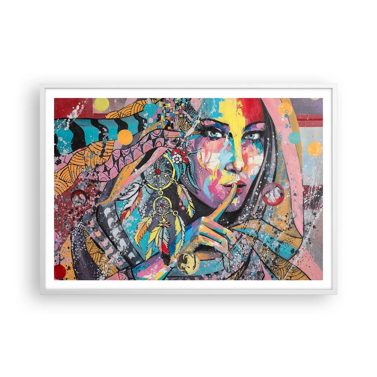 Poster în ramă albă - Taci până când înțelegi - 100x70 cm