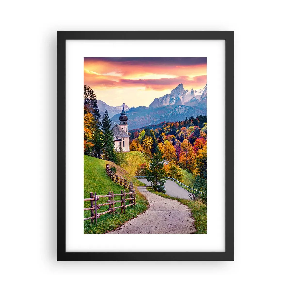 Poster în ramă neagră - Un peisaj ca o pictură - 30x40 cm