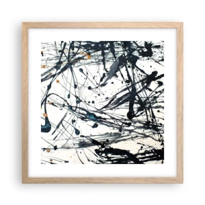 Poster în ramă de stejar deschis - Abstracție expresionistă - 40x40 cm