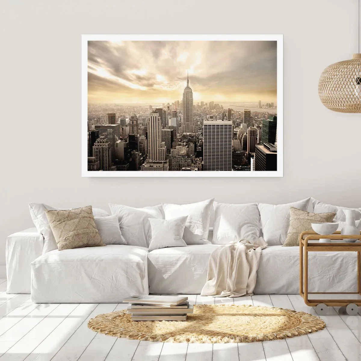 Poster - New York țesut din gri - 100x70 cm