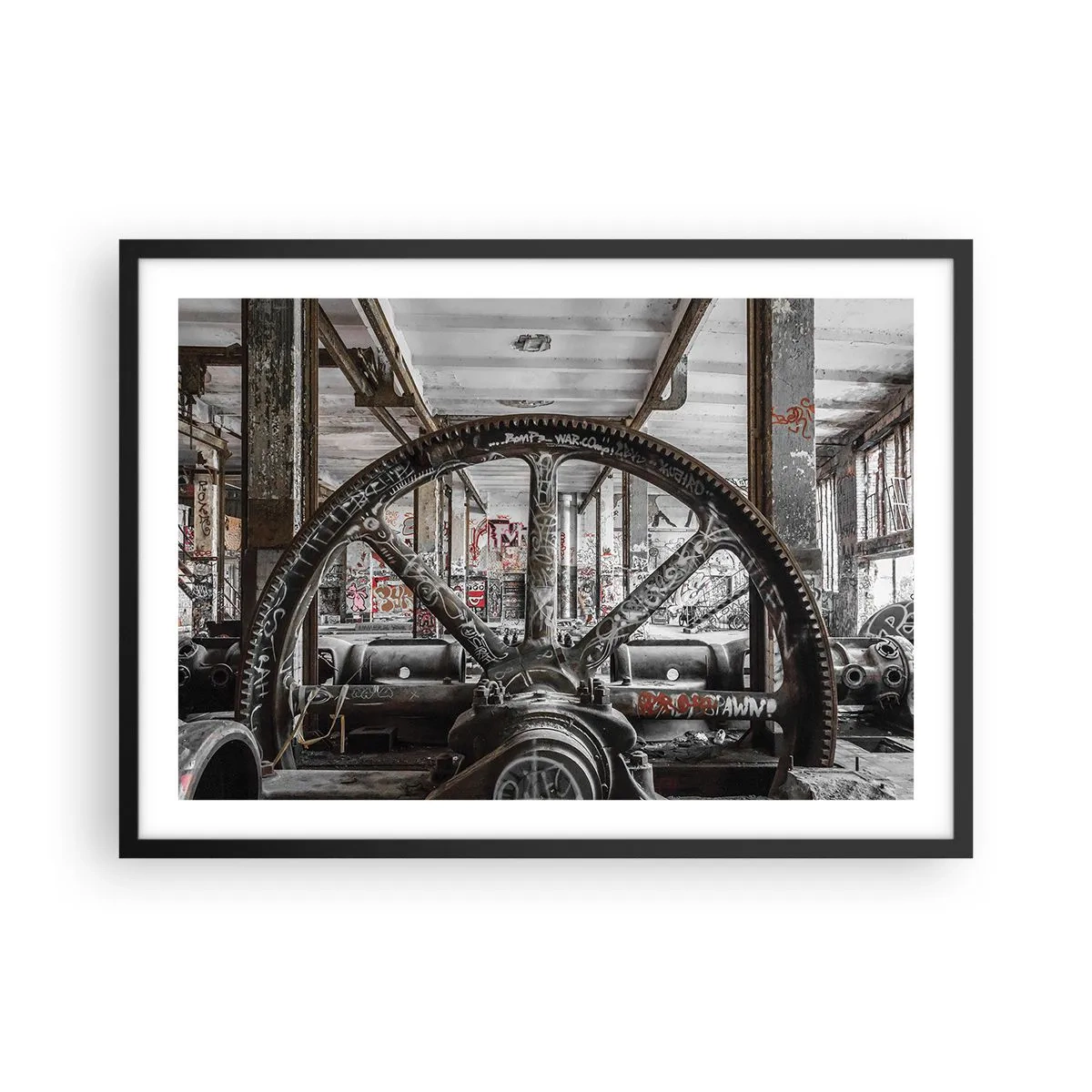 Poster în ramă neagră - Viața secretă a unei fabrici - 70x50 cm