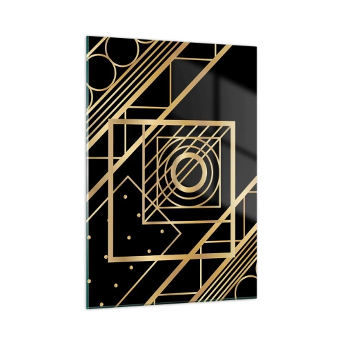 Tablou pe sticlă - Geometrie de aur - 50x70 cm
