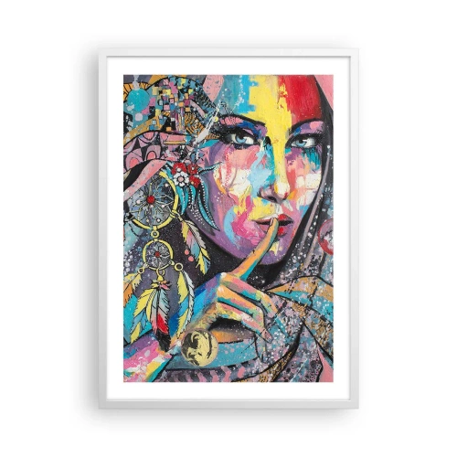 Poster în ramă albă - Taci până când înțelegi - 50x70 cm