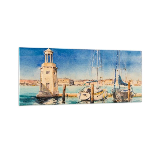 Tablou pe sticlă - Laguna însorită - 100x40 cm